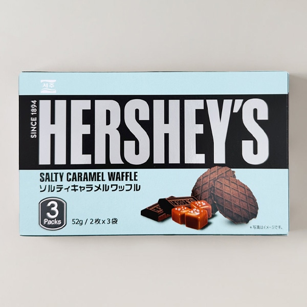 [HERSHEY'S] ハーシーズ ソルティキャラメル ワッフル / 52g(2枚×3袋) バター風味 キャラメルワッフル サクサク お菓子 ビスケット