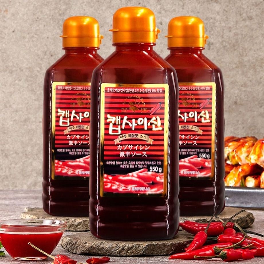 [レベン] カプサイシン 3本セット 液状 激辛 エキス / 550g×3個 CAPSAICIN 激辛エキス 唐辛子ソース 唐辛子 辛口 ソース ※パッケージ変更