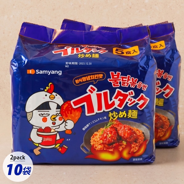 [三養] ヤンニョムチキン味 ブルダック炒め麺 10袋 / 140g(5食入)×2パック ヤンニョムソース 袋ラーメン 火鶏炒め麺 甘くて辛い 韓国ラーメン インスタントラーメン
