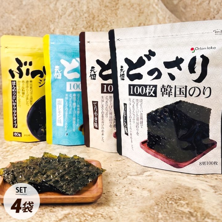 韓国産海苔 なつき様 オリオンジャコー] どっさり海苔 3袋 + ぶっかけジャバンのり 1袋 / 4