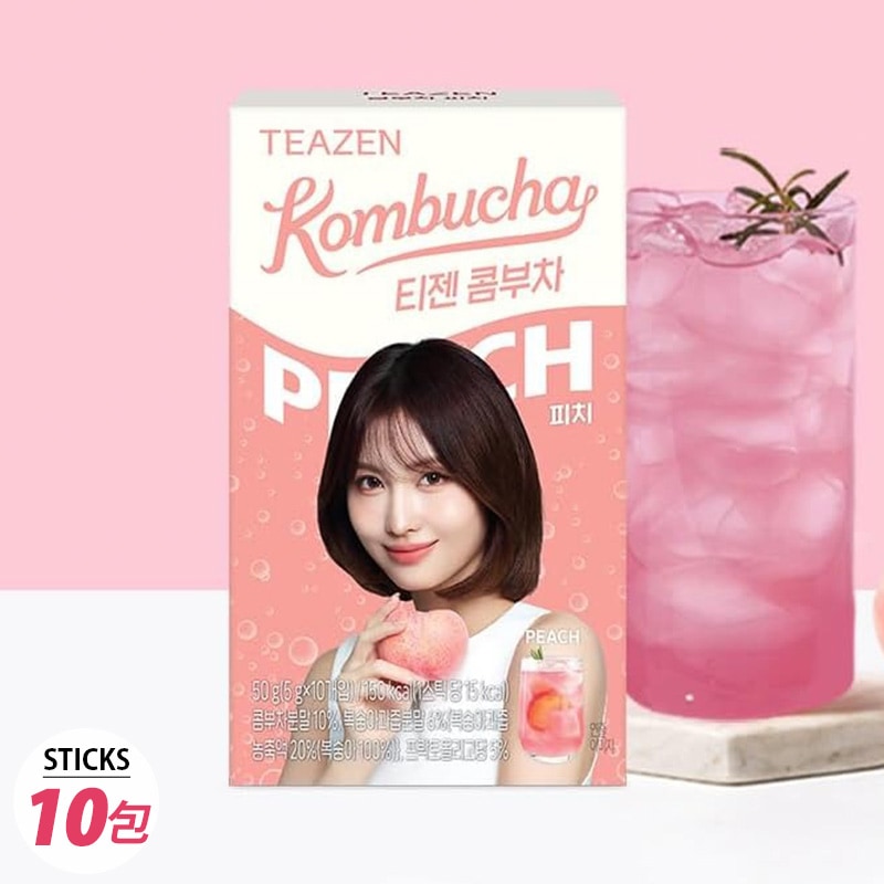 [TEAZEN] ティーゼン コンブチャ ピーチ味 もも / 50g (5g×10包) 健康茶 桃 KOMBUCHA 正規品 ダイエット 酵素ドリンク 韓国お茶
