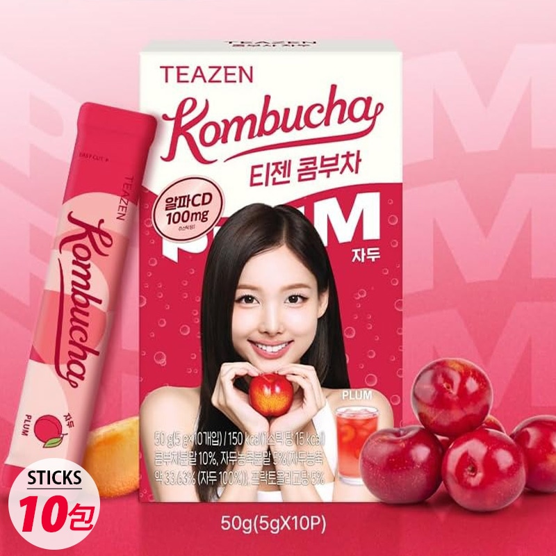 [TEAZEN] ティーゼン コンブチャ プラム味 すもも / 50g (5g×10包) 健康茶 plum KOMBUCHA 正規品 ダイエット 酵素ドリンク 韓国お茶