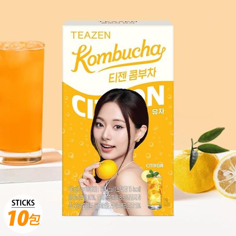 [TEAZEN] ティーゼン コンブチャ ゆず味 柚子 / 50g (5g×10包) 健康茶 KOMBUCHA 正規品 ダイエット 酵素ドリンク 韓国お茶