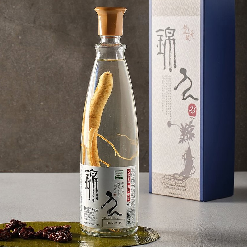 錦山] 人参酒 高麗人参酒 ギフト用 2本セット / 720ml×2個 23度