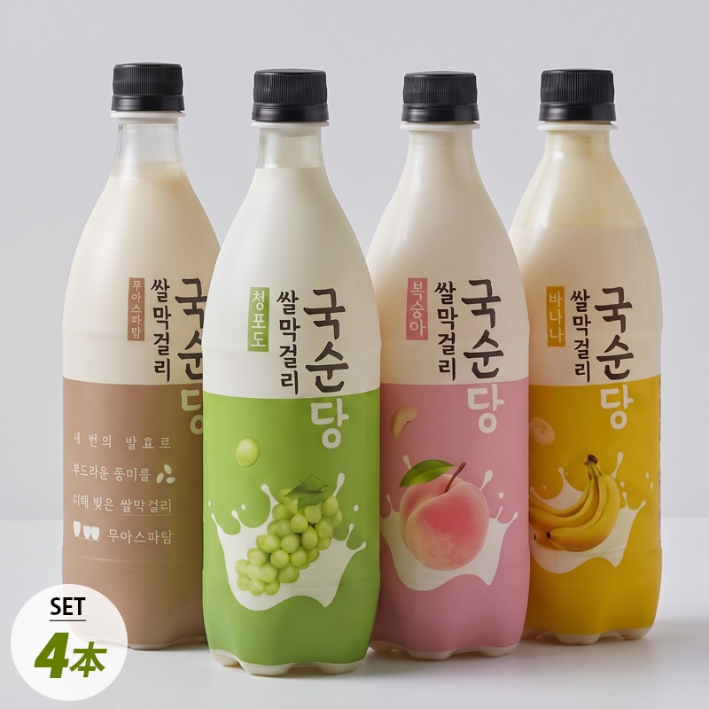 麹醇堂] 米マッコリ 飲み比べセット 4本セット / 750ml×4本 各1本 大
