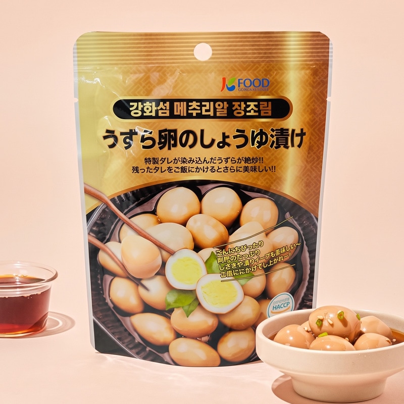 うずら卵のしょうゆ漬け 韓国産 / 150g 味付けうずら卵 醤油漬け 煮卵 おつまみ 惣菜 おかず 弁当 韓国おかず
