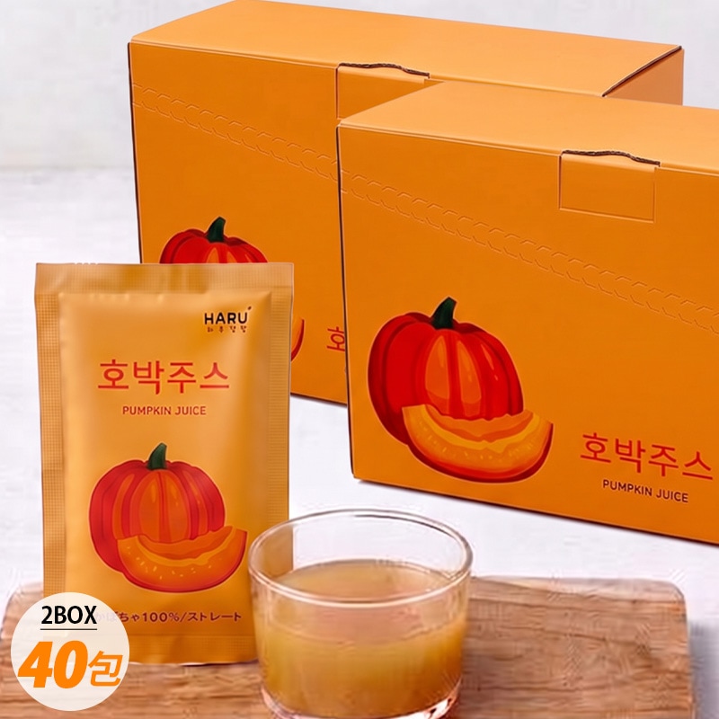 韓国 かぼちゃジュース 100% 40包 / 2BOX(100ml×40個) 韓国産 カボジャ