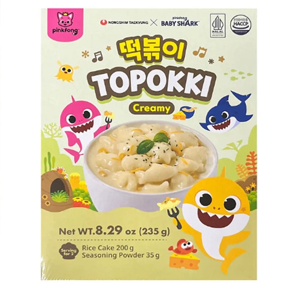 農心] ベイビーシャーク トッポギ クリーミー味 魚やサメ形の餅 / 230g