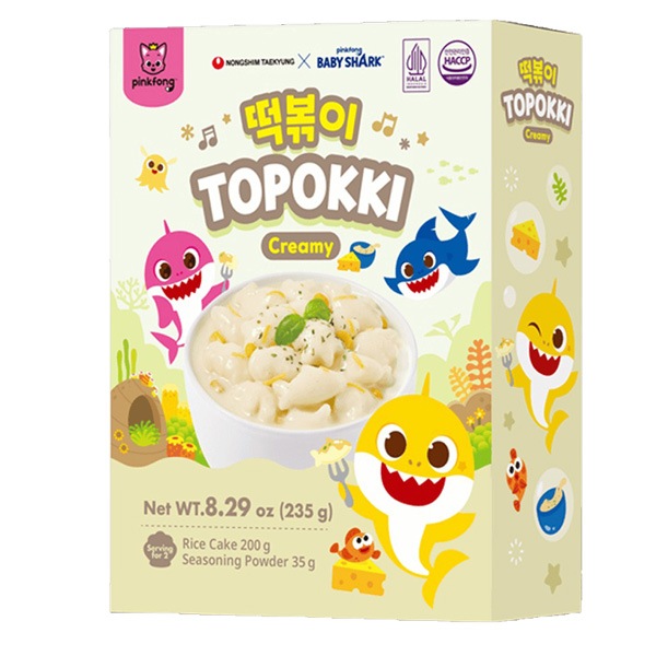 農心] ベイビーシャーク トッポギ クリーミー味 魚やサメ形の餅 / 230g