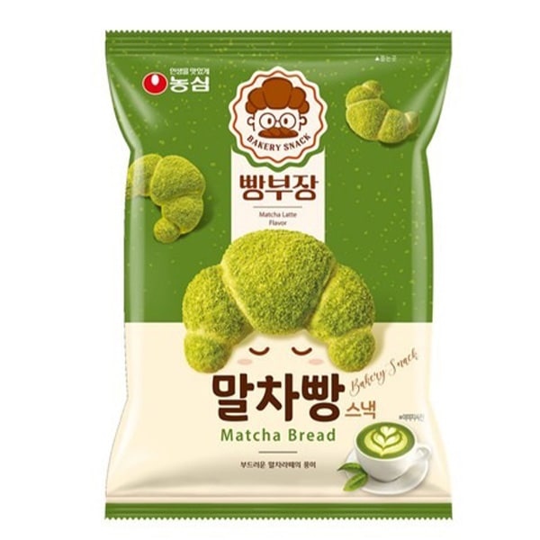 農心] パン部長 抹茶パン / 55g 抹茶味 ロワッサン形 スナック 抹茶