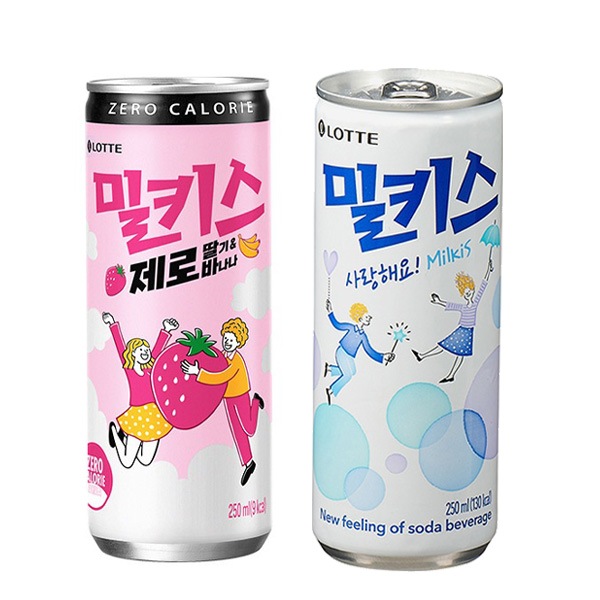 ロッテ] LOTTE ミルキス ZERO イチゴ＆バナナ /250ml(缶) 乳性炭酸飲料