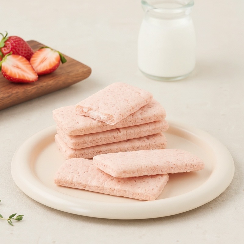 HOUZAN] ミルククラシック 米菓子 イチゴ味 / 240g 宝山 苺味 口の中で