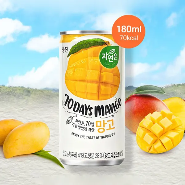 ウンジン] マンゴージュース / 180ml (缶) 飲料 さわやかな マンゴー