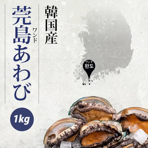 韓国産] アワビ あわび 天然 韓国ワンド 鮑 / 約1kg Lサイズ - Mサイズ