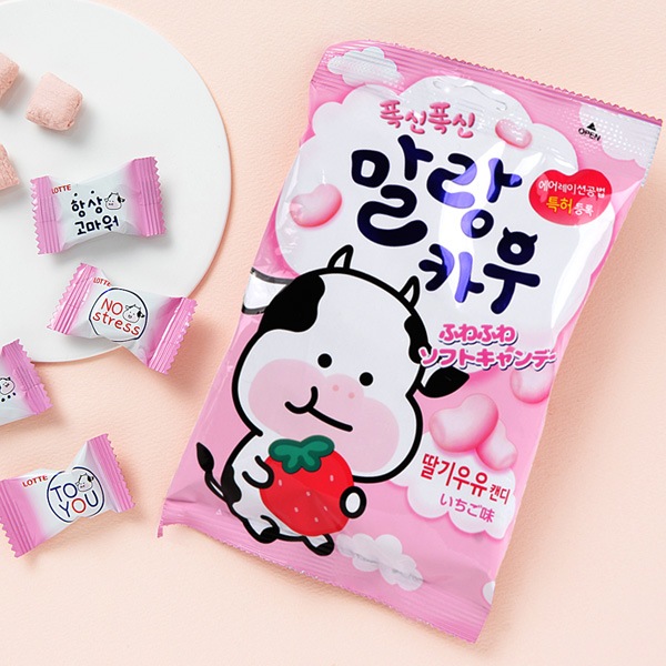 ロッテ] LOTTE マランカウ イチゴ味 ソフトキャンディ / 63g ふわふわ