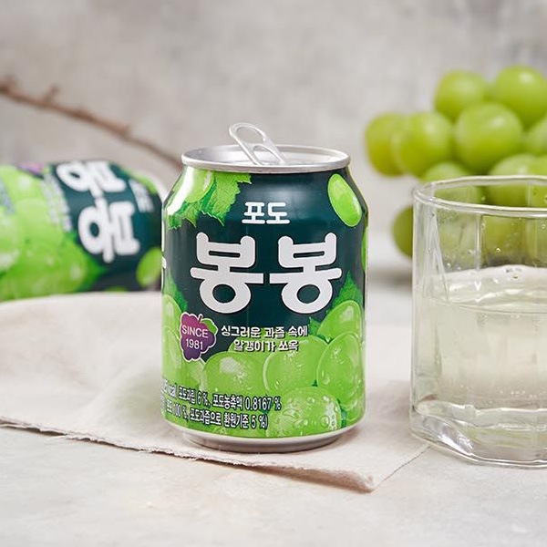 ヘテ] ぶどうボンボンジュース / (1BOX=238ml×12缶) ぶどうの果実が