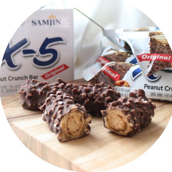 SAMJIN] クランチバーミニ X-5 ピーナッツ/ BOX(18g×38個) チョコ