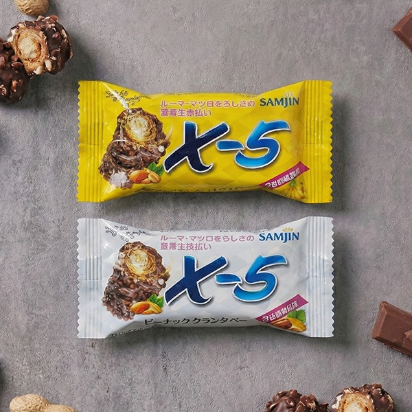 SAMJIN] クランチバーミニ X-5 バナナ味 / BOX(18g×38個) バナナチョコ