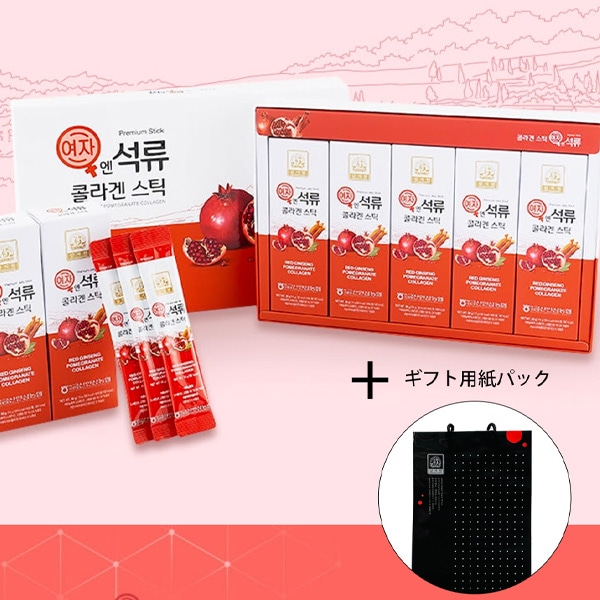 農業] ザクロ コラーゲンゼリースティック 30包入 / 15g×30本 紅参 6年