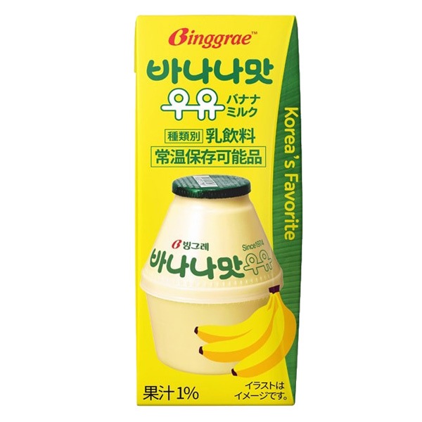 ビングレ] バナナ味ミルク 箱売り / 1BOX(200ml×24個） Binggrae