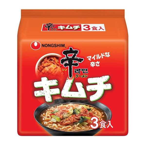 農心] 辛ラーメン キムチ 3食入 袋麺 / 120g×3食入 袋ラーメン