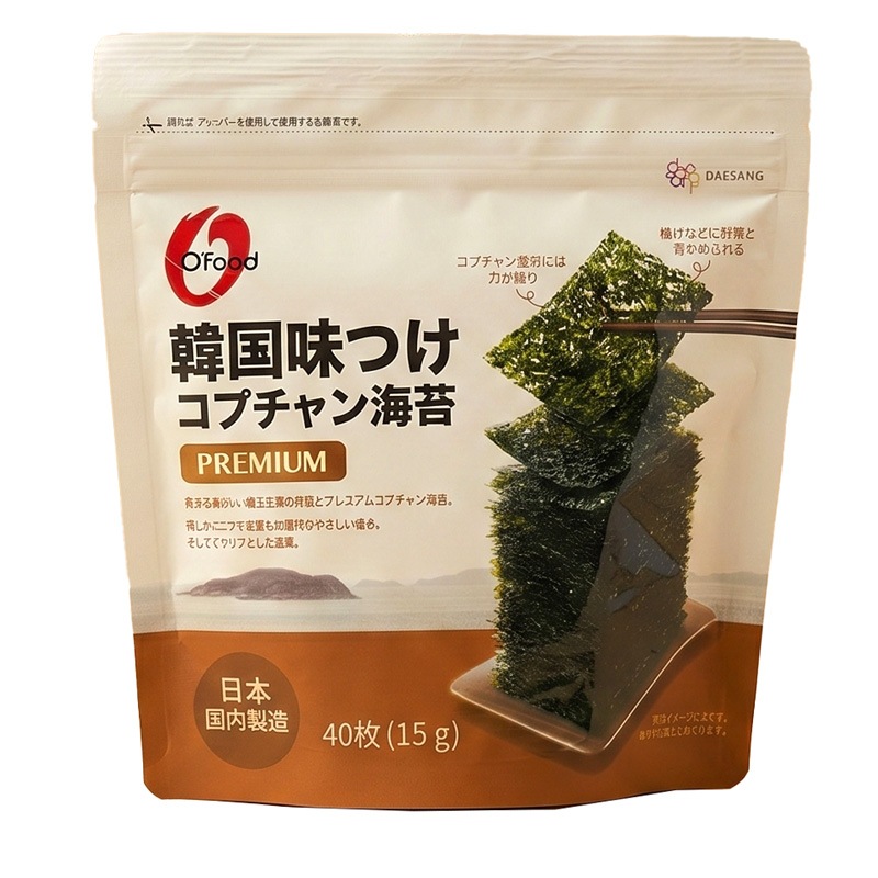O'Food] 韓国味付けコプチャン海苔 4袋セット / 15g(40枚) 国内製造