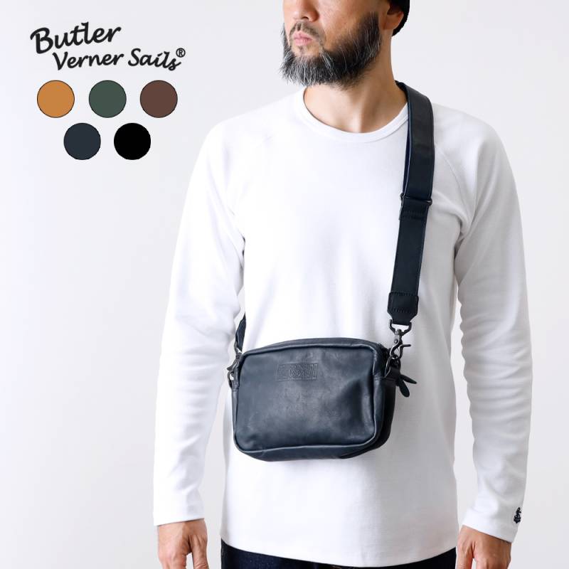【Butler Verner Sails】HORSE LEATHER SQUARE ZIP SHOULDER BAG ホースレザー スクエアジップショルダーバッグ