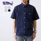 【BLUEPORT】SHORT SLEEVE OX SHIRT国産半袖オックスフォードシャツ”with button works”