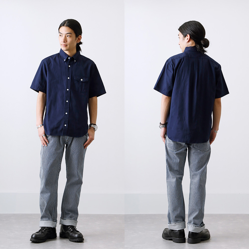 BLUEPORT】SHORT SLEEVE OX SHIRT国産半袖オックスフォードシャツ”with