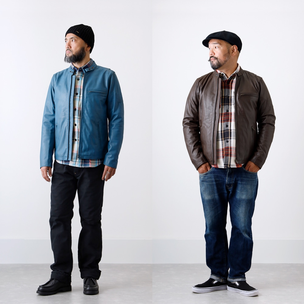別注 Sheep Leather Single Riders Jacket SHEEP LEATHER QUILTING LINING SINGLE RIDERS JKT