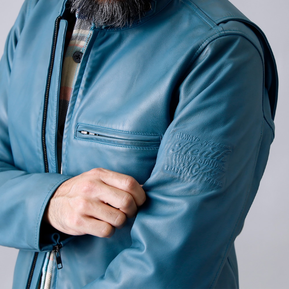 HEATH INDUSTRIAL 革ジャン ライダースジャケット 羊革 ライダースジャケット レザージャケット メンズ 革ジャン