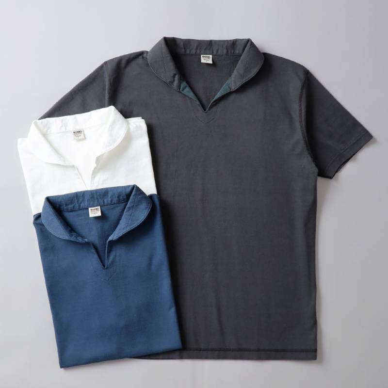 BARNS OUTFITTERS（バーンズ）スキッパーネックポロ Tシャツ