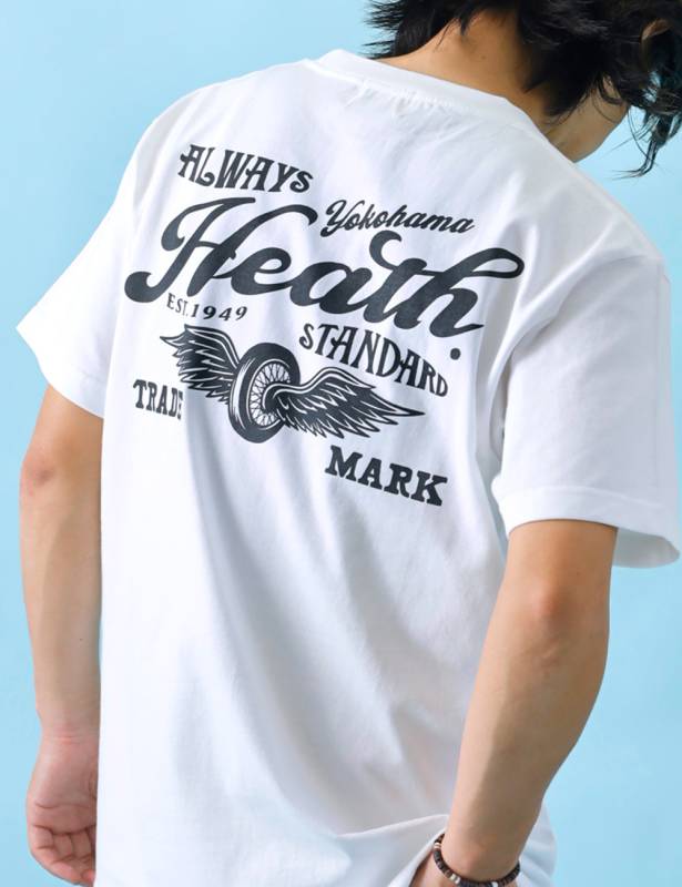 対象アイテム2点お買い上げで10%・3点お買い上げで20%OFF！ HEATH｜オリジナルアートワークTシャツ”FLYING WHEEL