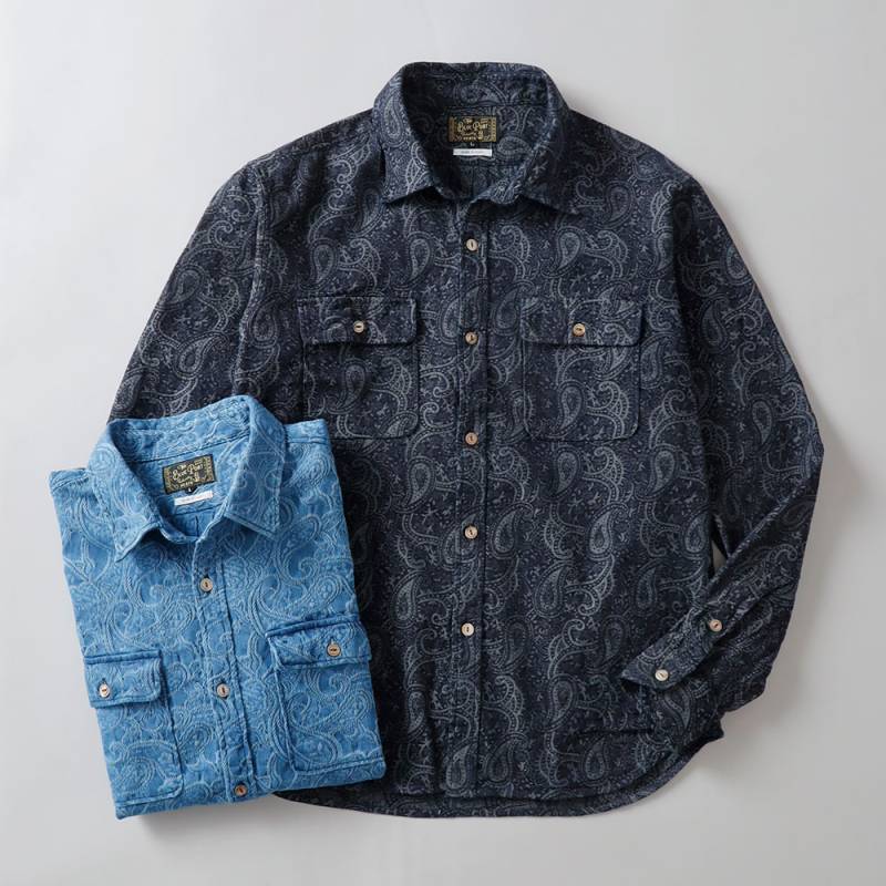 BLUEPORT（ブルーポート） インディゴ ジャカードシャツ 