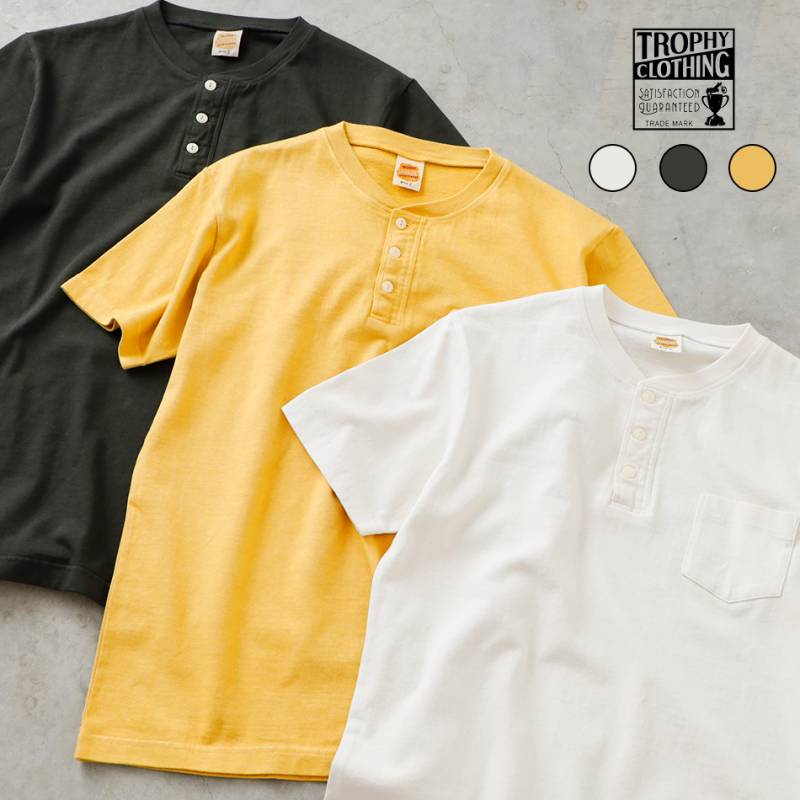 【TROPHY CLOTHING】OVER DYE HENRY TEE