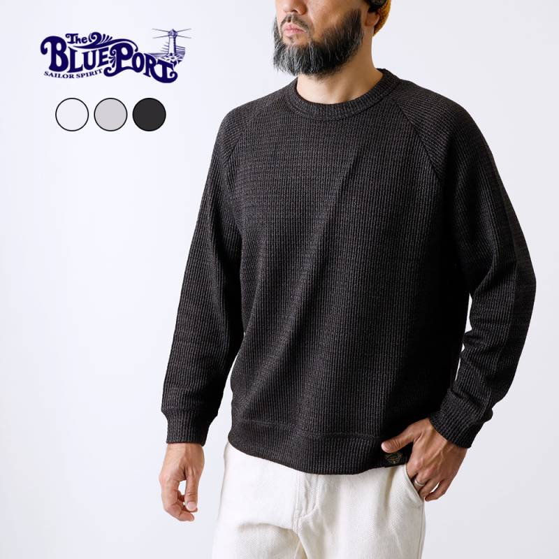 【BLUE PORT】LOW GAUGE KNIT CREW ローゲージクルーニット 