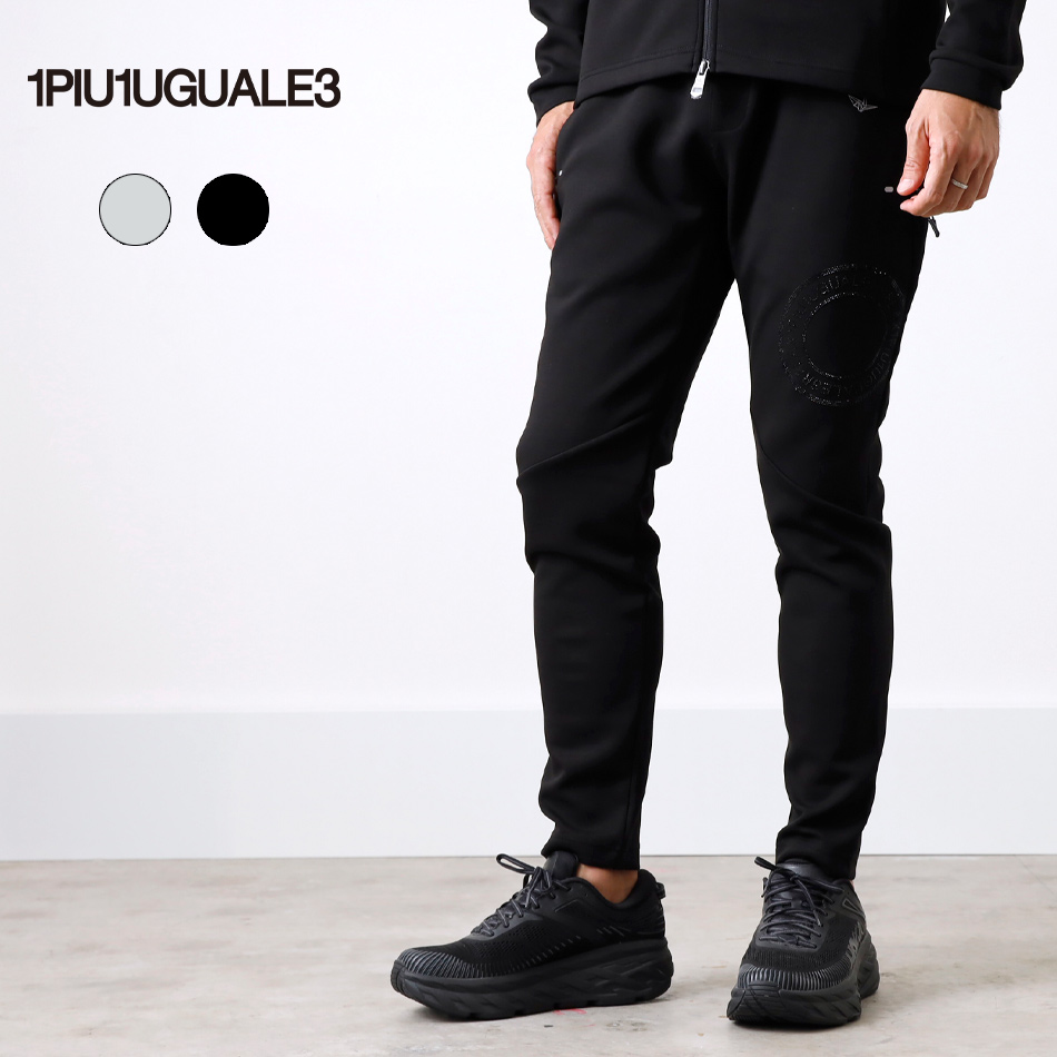 1PIU1UGUALE3 RELAX】RHINESTONE CIRCLE LOGO SWEAT PANTライン