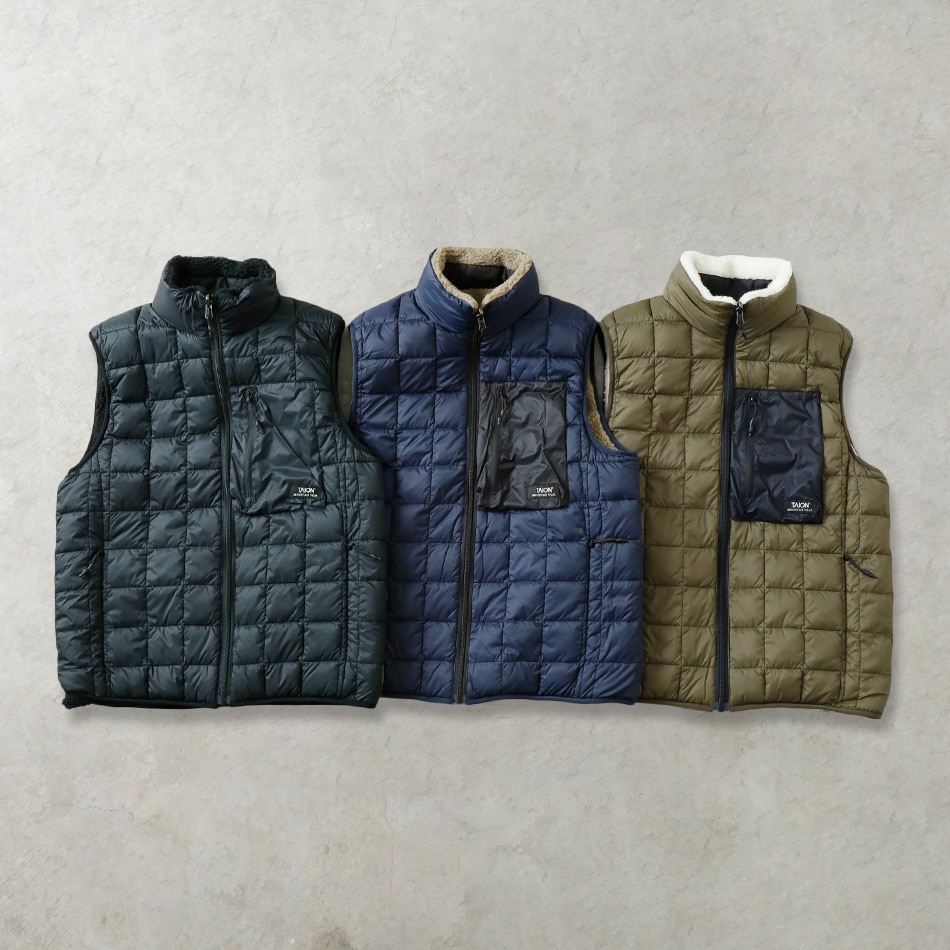 TAION】MOUNTAIN REVERSIBLE LIGHT DOWN BEST リバーシブルダウン