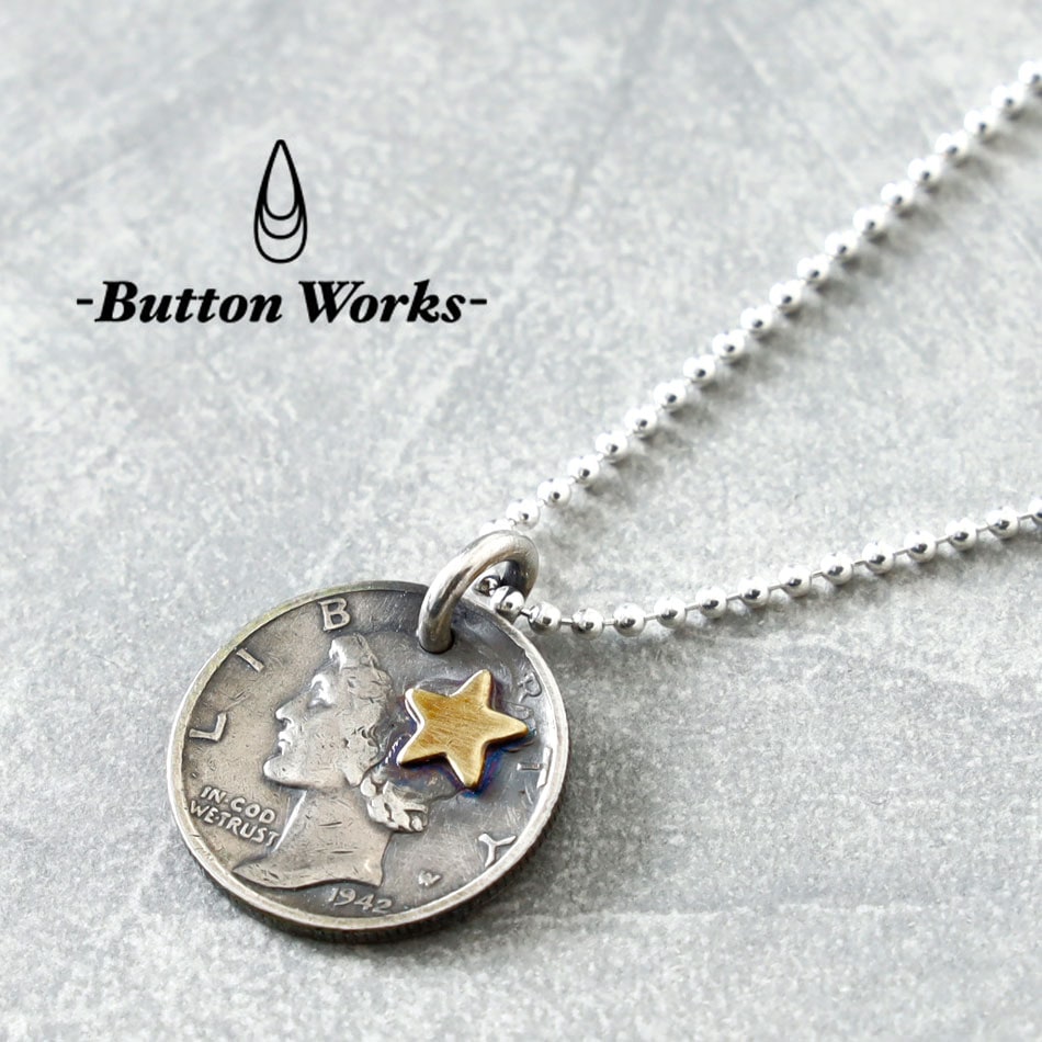 豆*び様 マーキュリー・ダイム 12枚セット アメリカ 銀貨 BUTTON WORKS】MERCURY DIME COIN NECKLACE マーキュリーダイム コイン