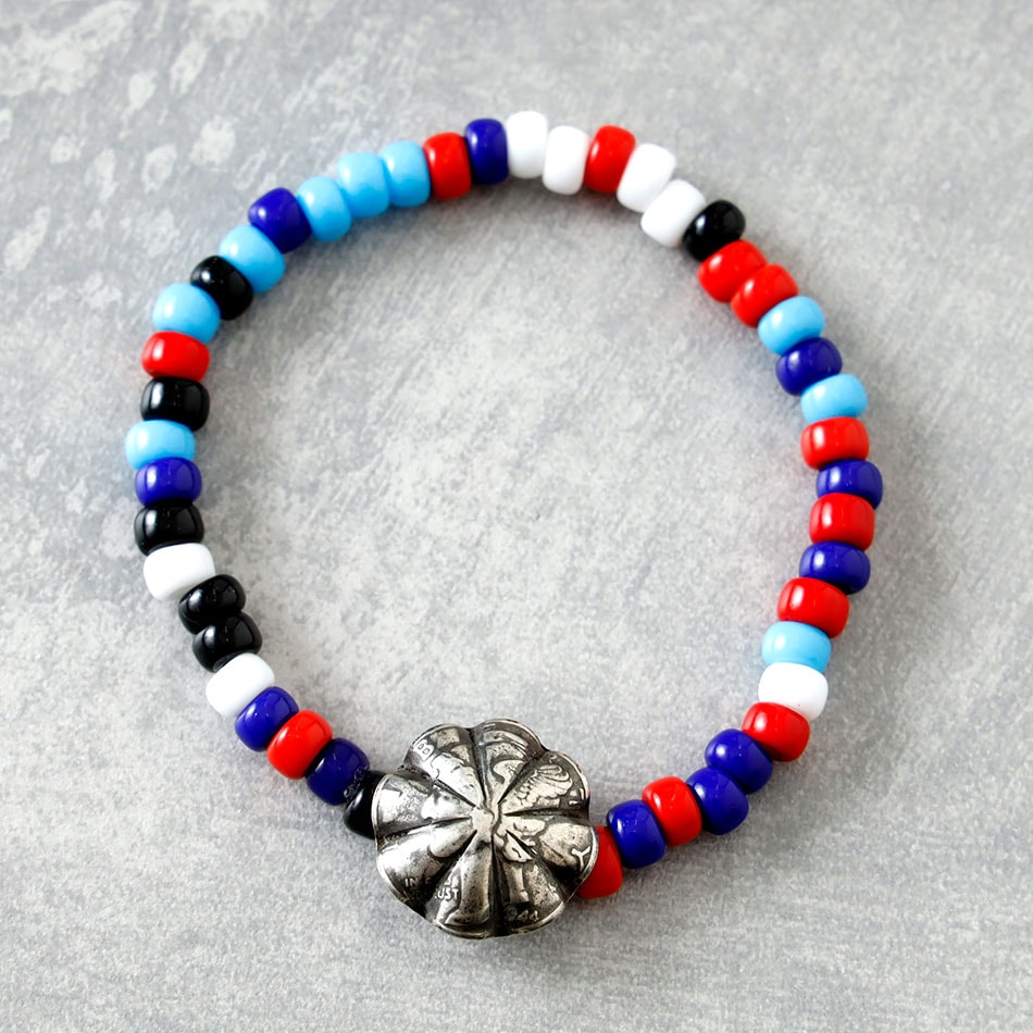BUTTON WORKS】DIME COIN BEADS BRACELET ビーズコンチョブレスレット