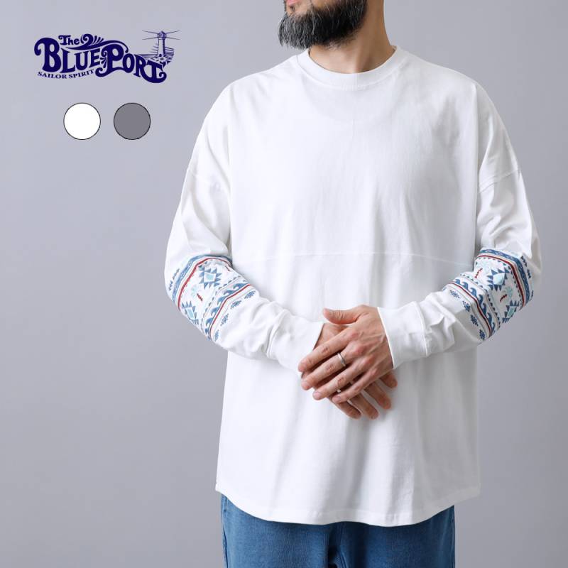 【BLUE PORT】EMBROIDERY DOLMAN L/S刺繍 ドルマン ロンT