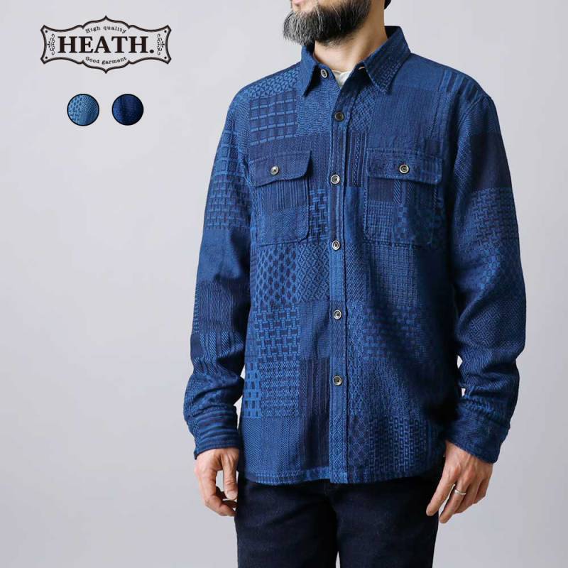 【BLUEPORT】INDIGO JACQUARD SHIRT オリジナル インディゴ ジャカードシャツ 