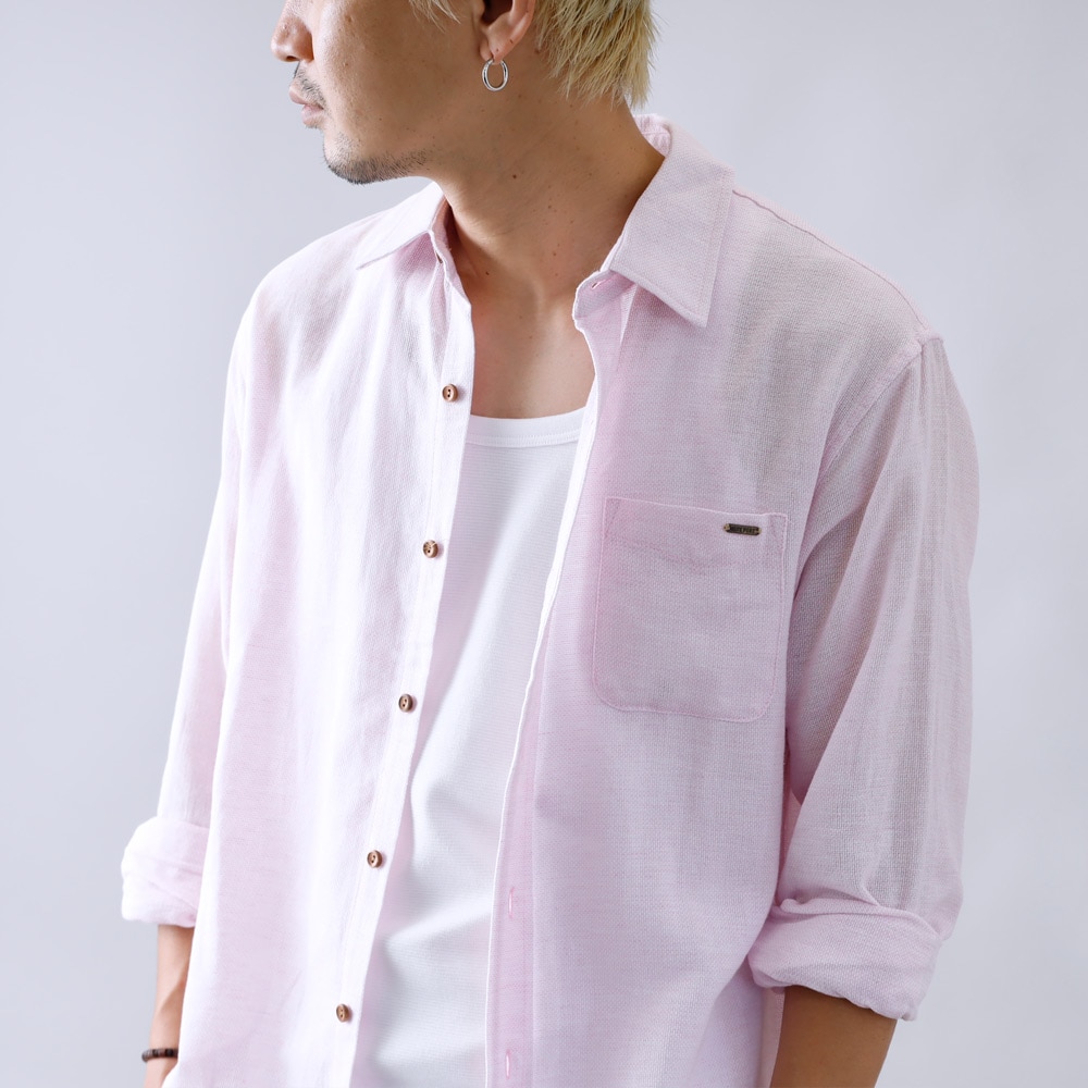 BLUE PORT】PANAMA LINEN SHIRT パナマリネンシャツ｜アメカジ