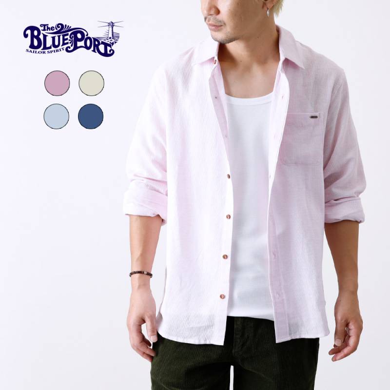【BLUE PORT】PANAMA LINEN SHIRT パナマリネンシャツ