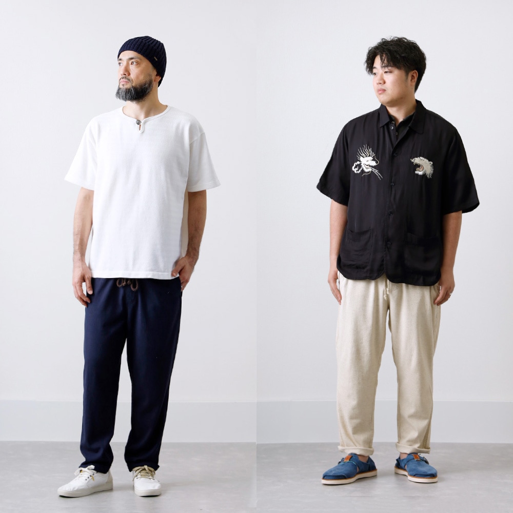 リネン ネイビー カジュアルパンツ FRENCH LINEN パープルネイビー平織り無地ビジネスカジュアル