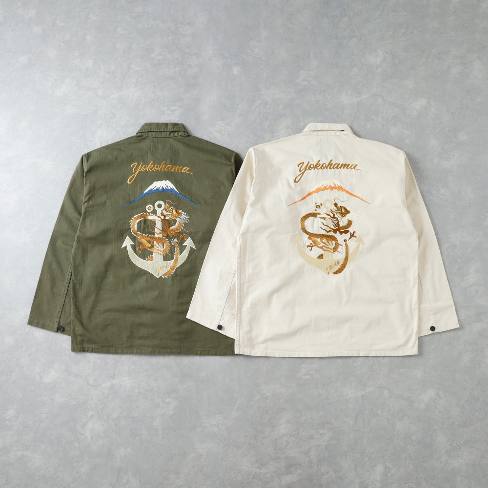 HEATH】FUJIYAMA & DRAGON M43刺繍ミリタリーシャツジャケット