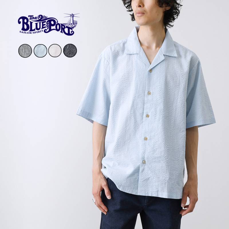 【BLUEPORT】SEERSUCKER SHIRT国産シアサッカーシャツ