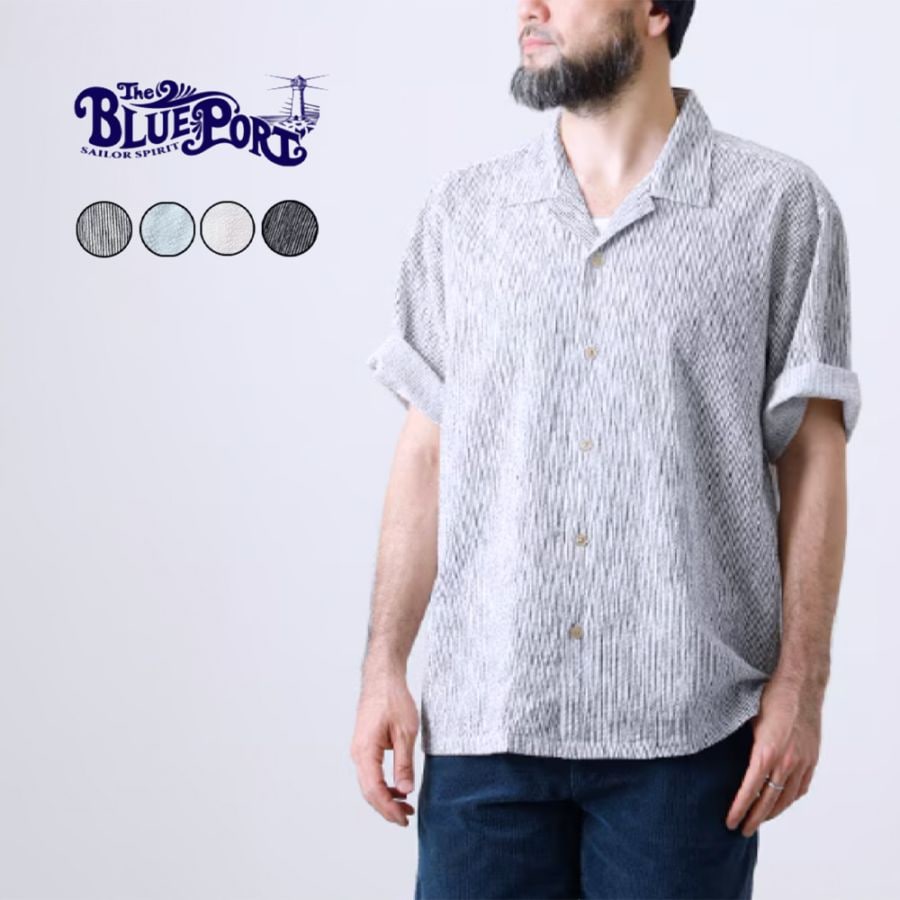 【BLUEPORT】SEERSUCKER SHIRT国産シアサッカーシャツ