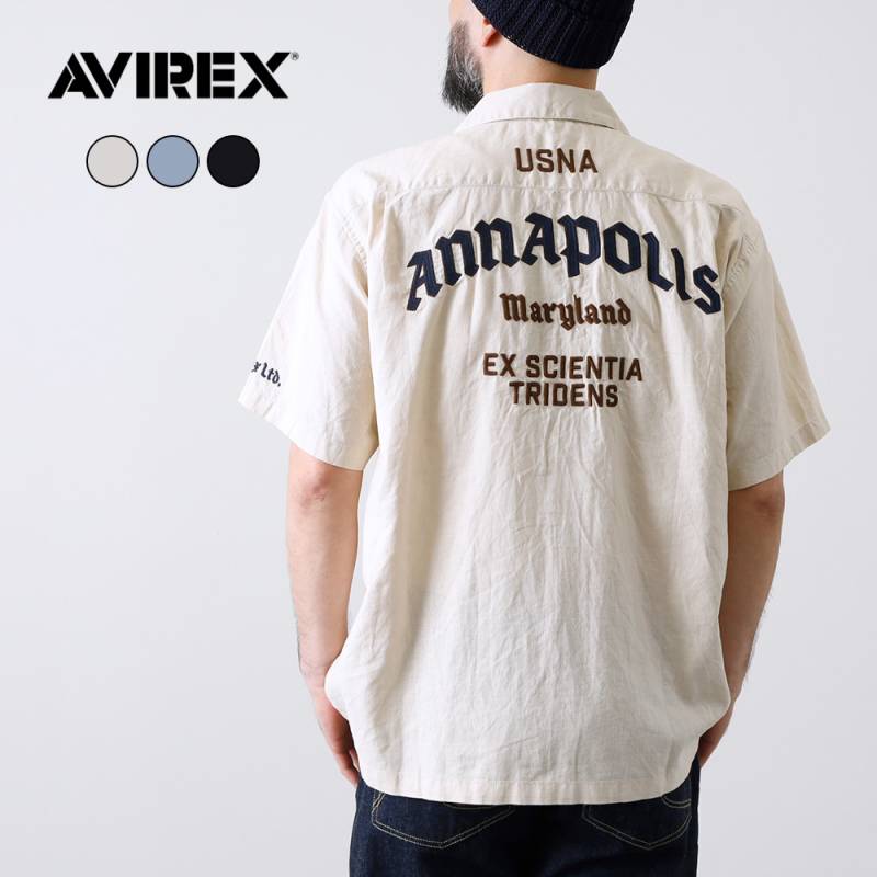 【AVIREX】 ANNAPOLIS WORK SHIRT アナポリス 半袖ワークシャツ