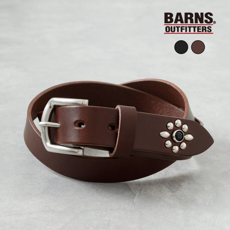 【BARNS OUTFITTERS】30mm LEATHER STUDS BELT スタッズレザーベルト